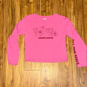 Disney Pixar womens XL Long Sleeve Shirt inside out 2 pink red graphic character